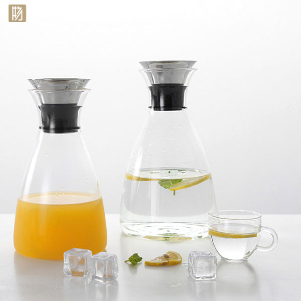 丹麦风格SOLO凉水壶 大容量冷水壶耐热玻璃防侧漏果汁水瓶可定制
