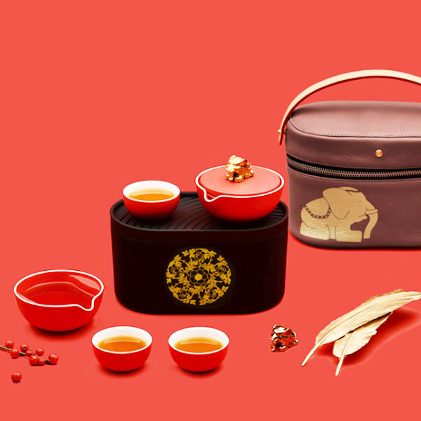 小巨蛋系列 富贵吉象便携茶具 旅行茶具套装茶具