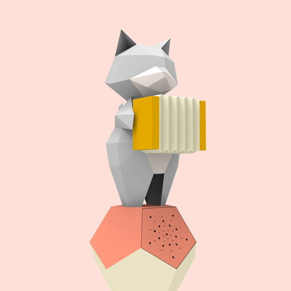 HYM LAB原创趣味折纸创意个性DIY动物喇叭手工蓝牙音箱