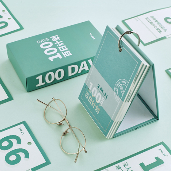 倒计时百日计划本表风台历式励志倒计时日历小清新100天