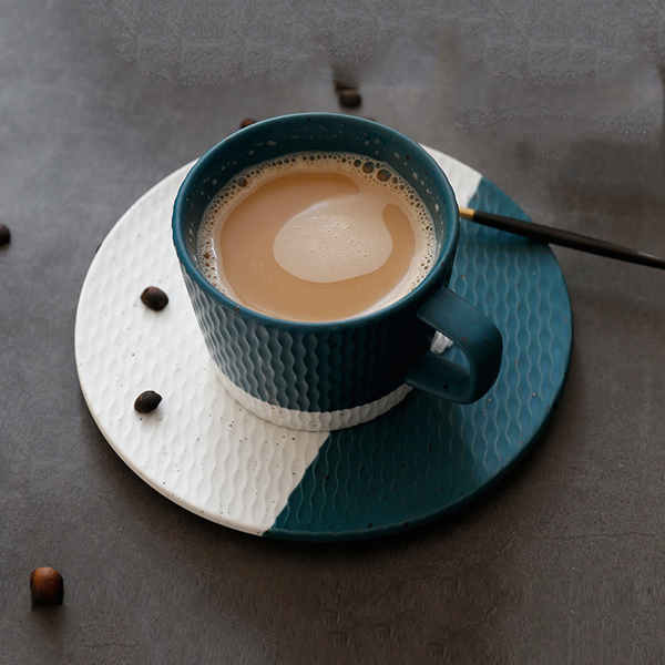 陶瓷创意咖啡杯日式粗陶咖啡杯咖啡杯碟套装