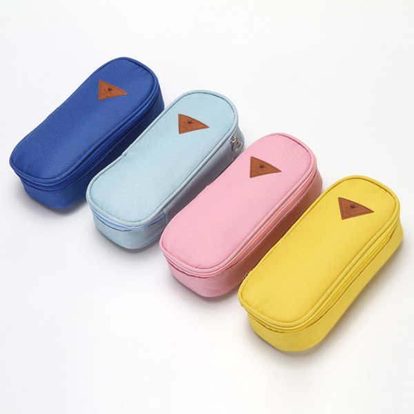 韩版文具简约风糖果色大容量多功能笔袋 翻盖笔袋文具盒
