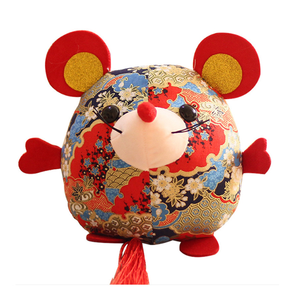 新款鼠年吉祥物公仔毛绒玩具红唐装鼠玩偶2020生肖鼠春节礼品