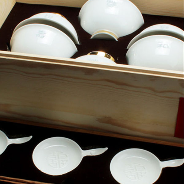 中式碗筷套装高档礼盒六双餐具鸡翅木筷子可定制