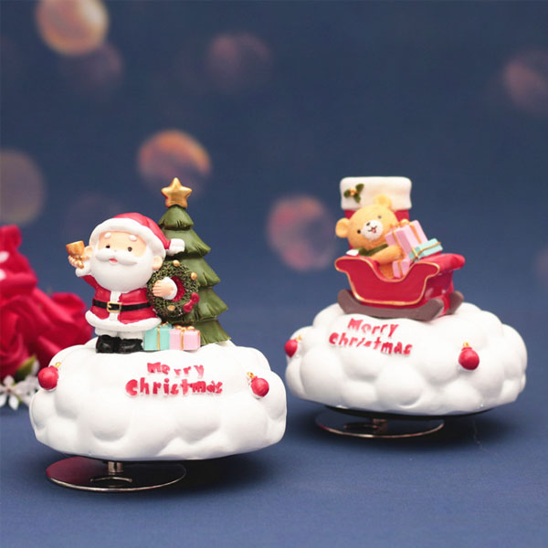 旋转圣诞老人音乐盒ins风火的生日礼物文艺圣诞节礼品