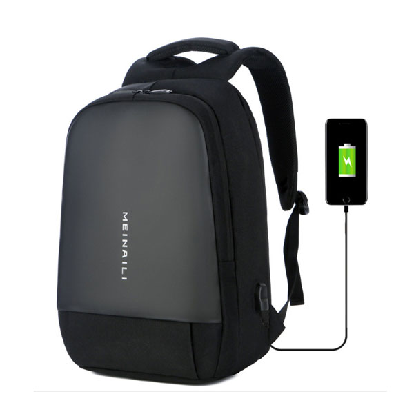 15寸防水电脑包带USB双肩背包 大容量商务休闲会议包 礼品包