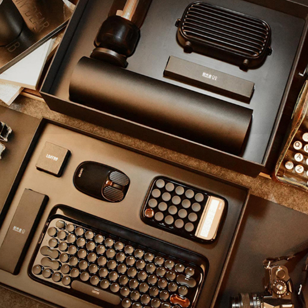 LOFREE洛斐墨金黑色商务套装蓝牙无线机械键盘音箱计算器鼠标