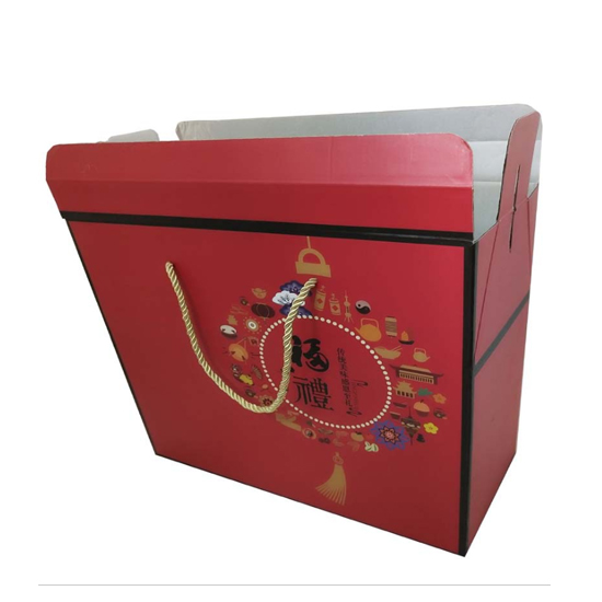 手提瓦楞纸牛皮纸定制喜饼彩盒折叠特硬加固彩印刷礼品盒包装