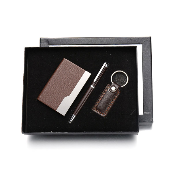 定制名片夾商務禮品套裝 高檔金屬圓珠筆套裝禮盒商務贈品