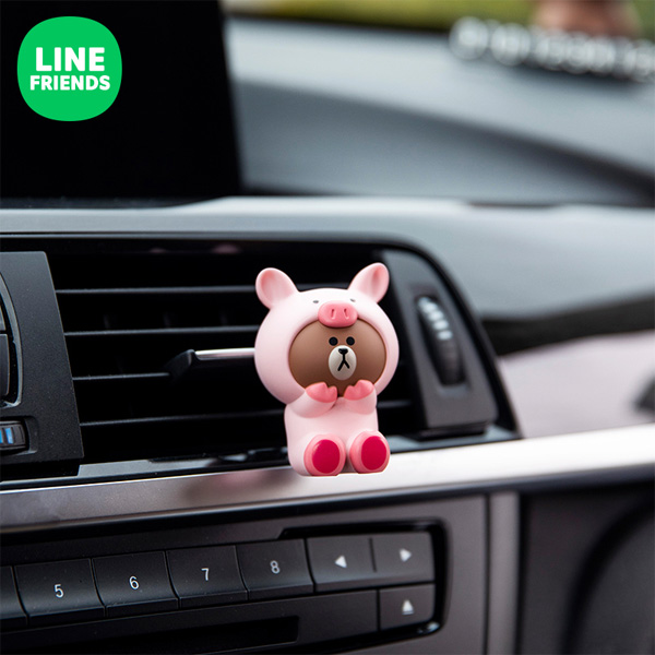 LINE FRIENDS 布朗熊叢林汽車香水 動漫周邊卡通豬年新款車載