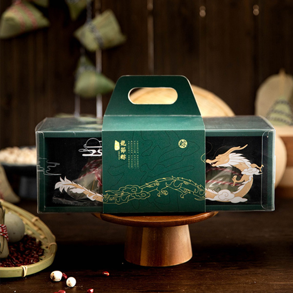 手提龙粽端午透明粽子包装盒 PET外盒粽子包装手提礼盒礼品定制
