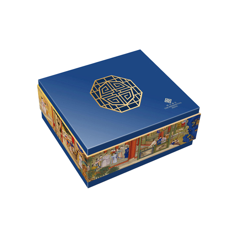2020年新款月饼包装盒 创意礼盒翻盖盒定制 手提式礼品盒中秋月饼包装