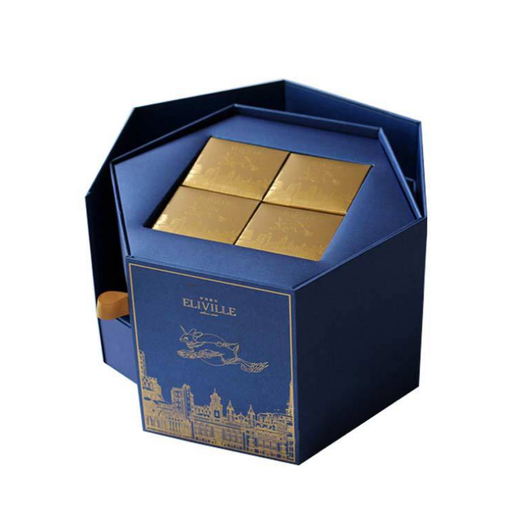 六角形多层月饼礼盒 新款中秋节礼盒 企业定做月饼天地盒硬纸板包装盒