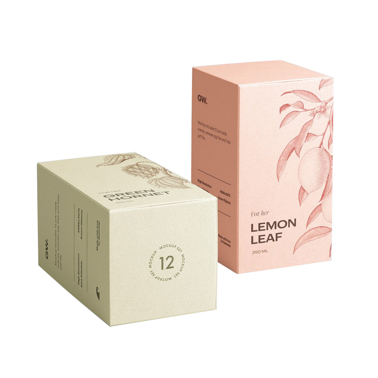 高档柠檬香水包装盒 可定折叠化妆品礼盒 单插扣底盒卡盒包装