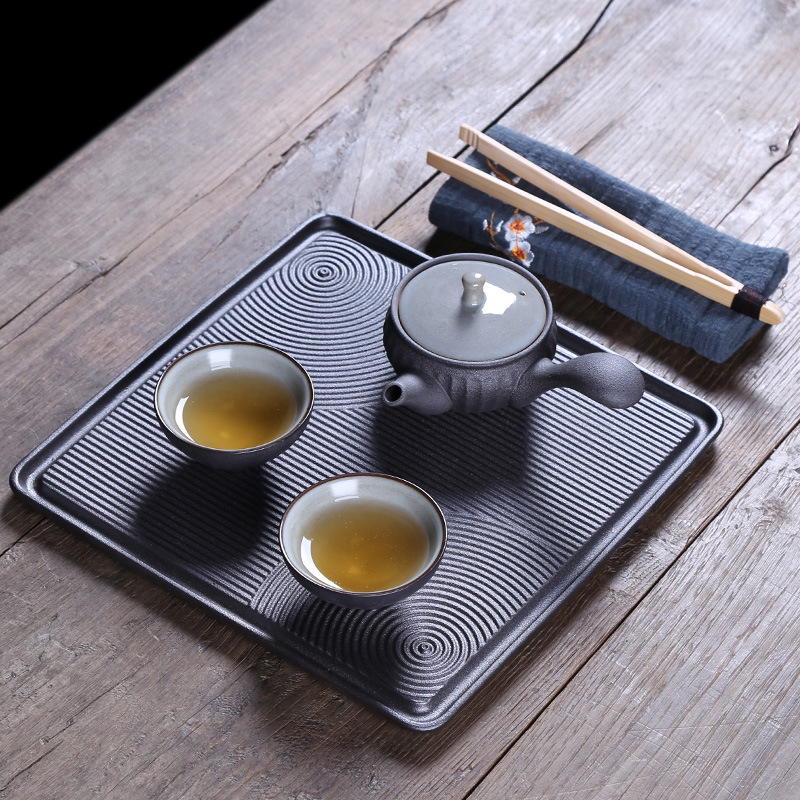 企业定创意陶瓷茶台干泡盘 功夫茶具一壶两杯礼品logo定制 