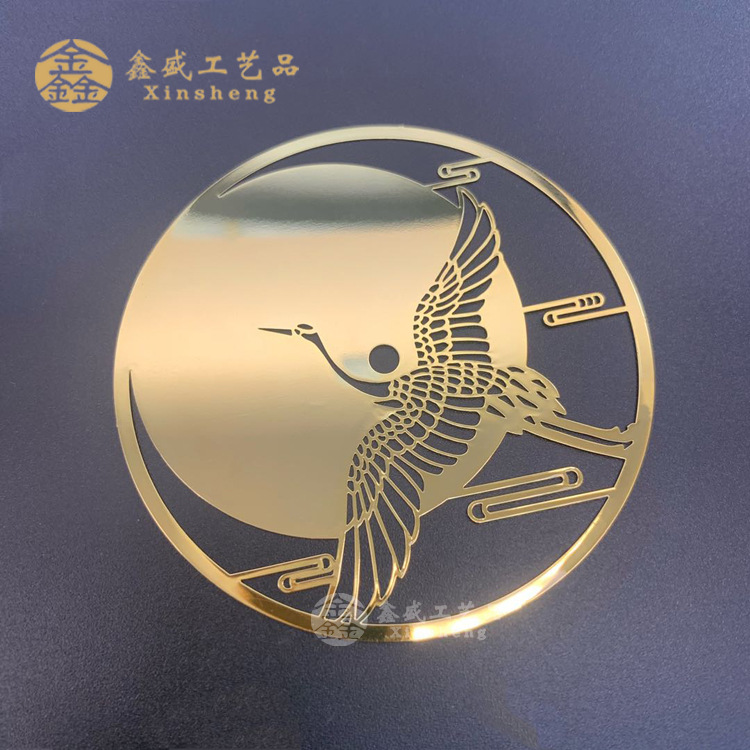 企业定制黄铜书签 香炉底座配件 创意香道用具 黄铜腐蚀镂空金属片