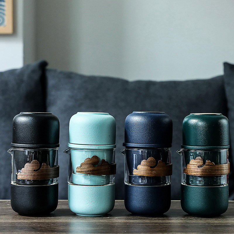 创意陶瓷便携式旅行茶具 同心杯套装 商务中秋活动礼品定制