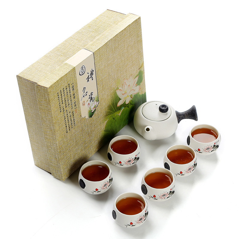高档雪花釉茶具礼品定制印logo德化功夫茶具套装陶瓷创意礼品