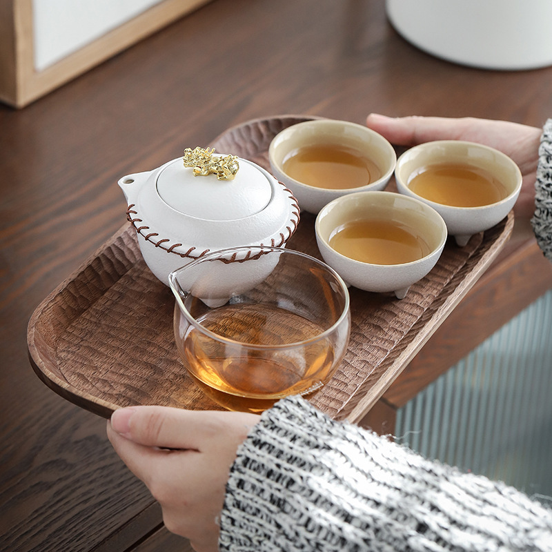 创意粗陶旅行茶具 便携收纳功夫套装 商务茶具送礼可定制LOGO