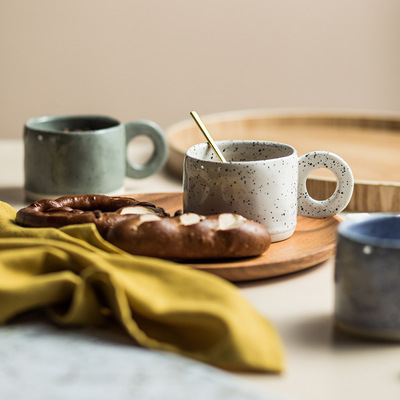 马克杯创意复古咖啡杯把手杯早餐杯高颜值水杯陶瓷杯