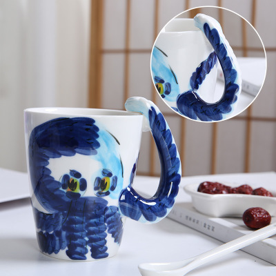 创意3D动物马克杯 学生办公室喝水陶瓷杯旅游纪念品带手柄马克杯