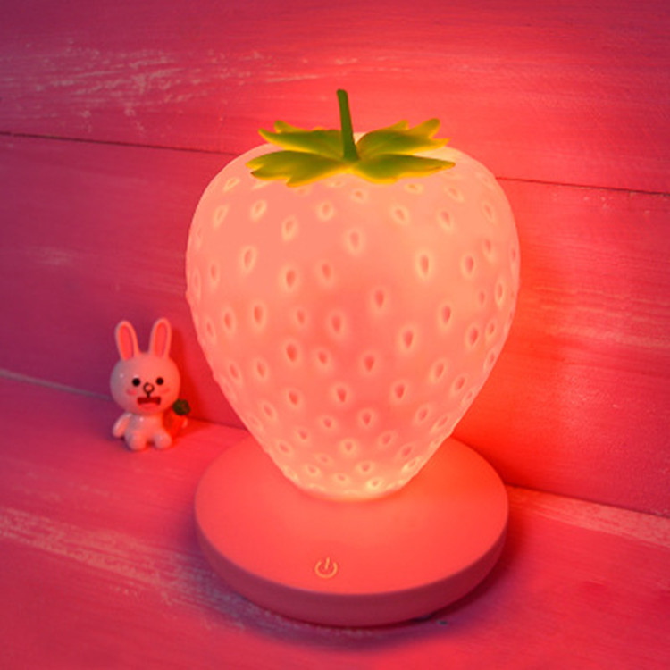 创意草莓小夜灯 USB充电家头装饰氛围灯 新奇特生日礼物led护眼台灯
