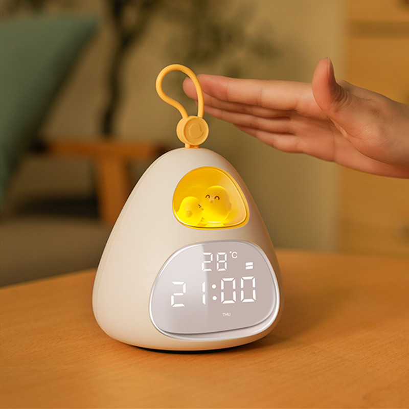 生日礼品定制鸟巢时光闹钟 USB充电便携式手提小程序夜光钟