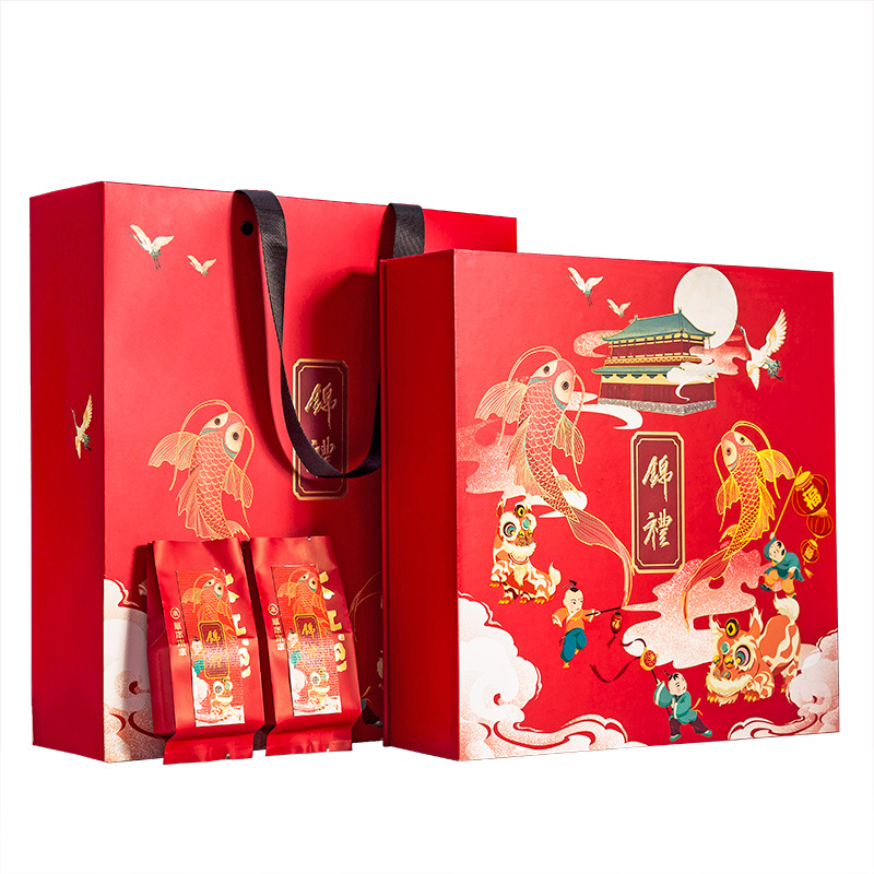 春节茶叶袋包装礼盒定制 正山小种大红袍岩茶盒 小泡袋茶叶通用包装礼盒
