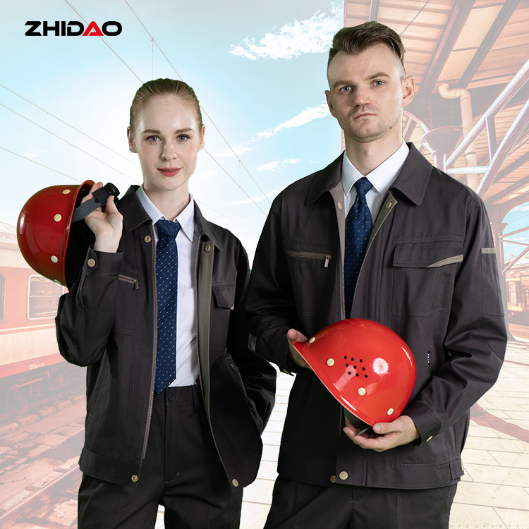 電焊工工作服全棉紗卡長(zhǎng)袖工作服汽修工裝機(jī)修服定制企業(yè)工衣