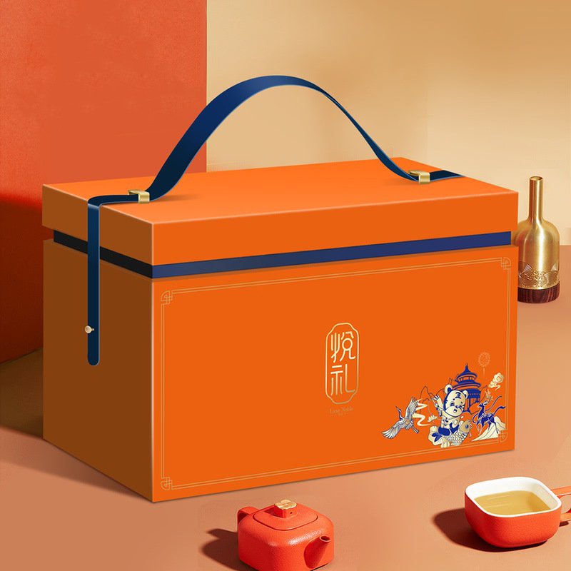 虎年新年礼盒包装盒定制 春节创意立体高档手提盒 坚果年货特产礼品盒