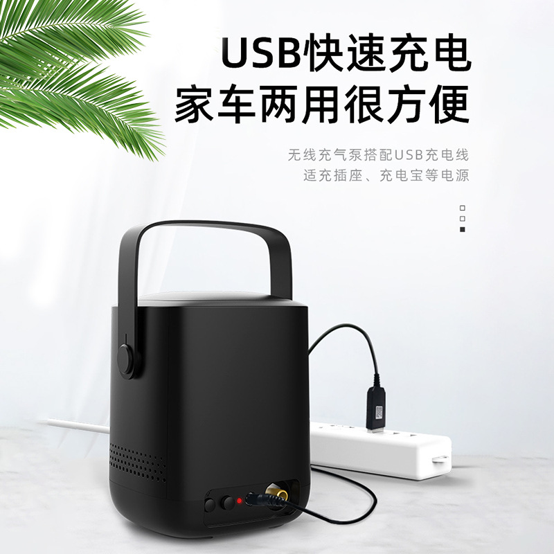 車載充氣泵便攜式多功能無線數顯汽車打氣泵迷你手持自動智能小型