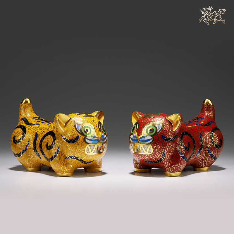 全銅擺件《虎（景泰藍）小號》家居飾品 禮品 虎年擺件 