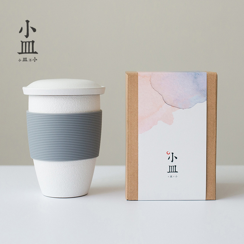  陶瓷泡茶杯茶水分离带过滤网日式简约创意情侣礼品办公水杯子定制