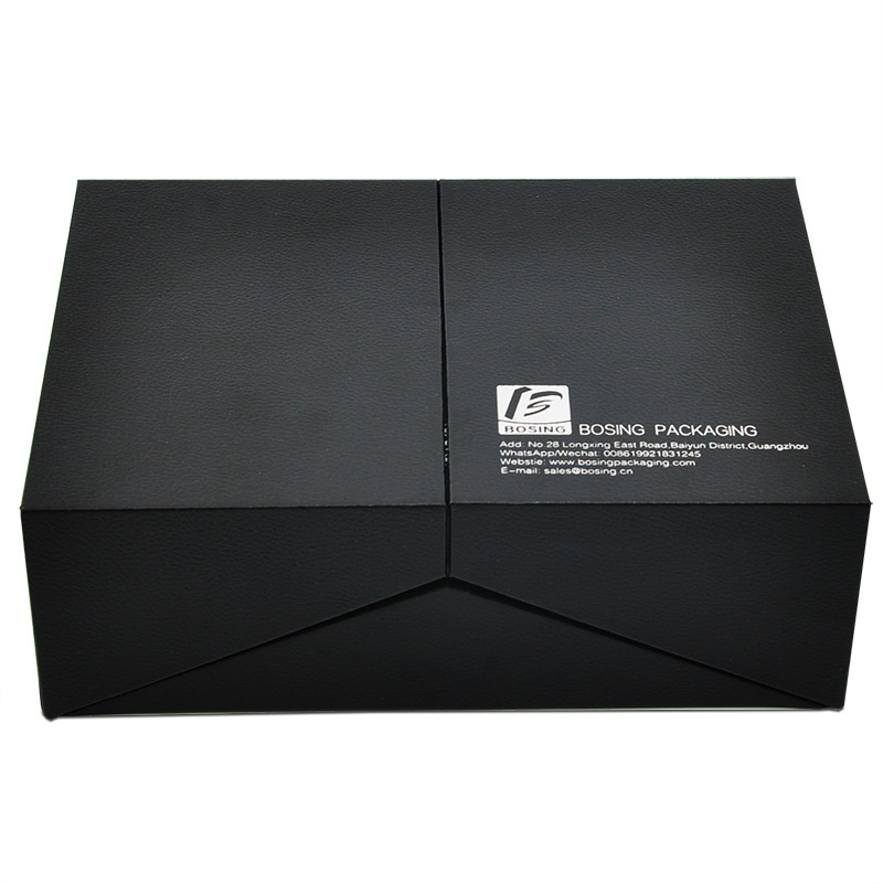高档保健品包装礼盒 对开黑色翻盖食品包装礼盒 创意硬纸板包装定制