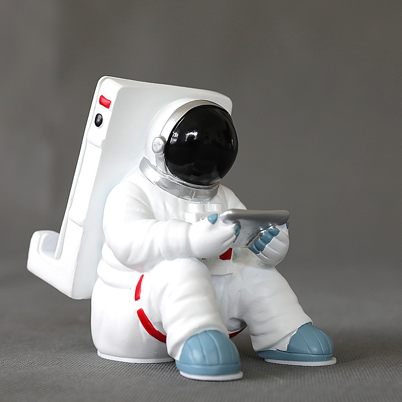 太空宇航员办公室桌面摆件 创意树脂家居用工艺礼品 个性手机支架定制