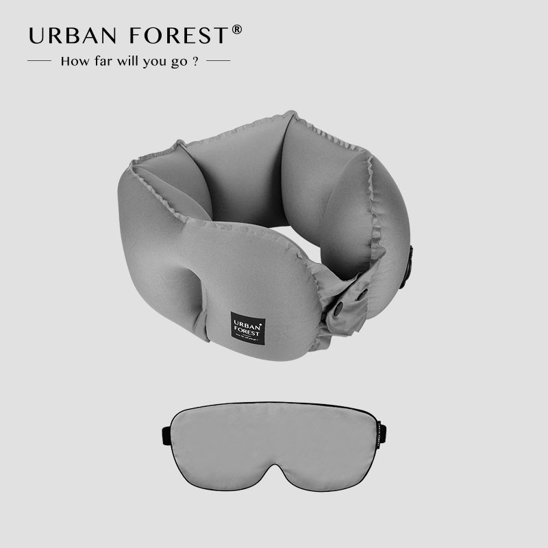 URBAN FOREST 充气颈枕 眼罩套装 旅行颈枕充气u型枕午睡枕