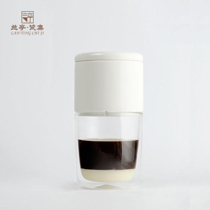 快客杯陶瓷咖啡器具便携式办公室用滴漏式玻璃手冲咖啡滤杯组合杯