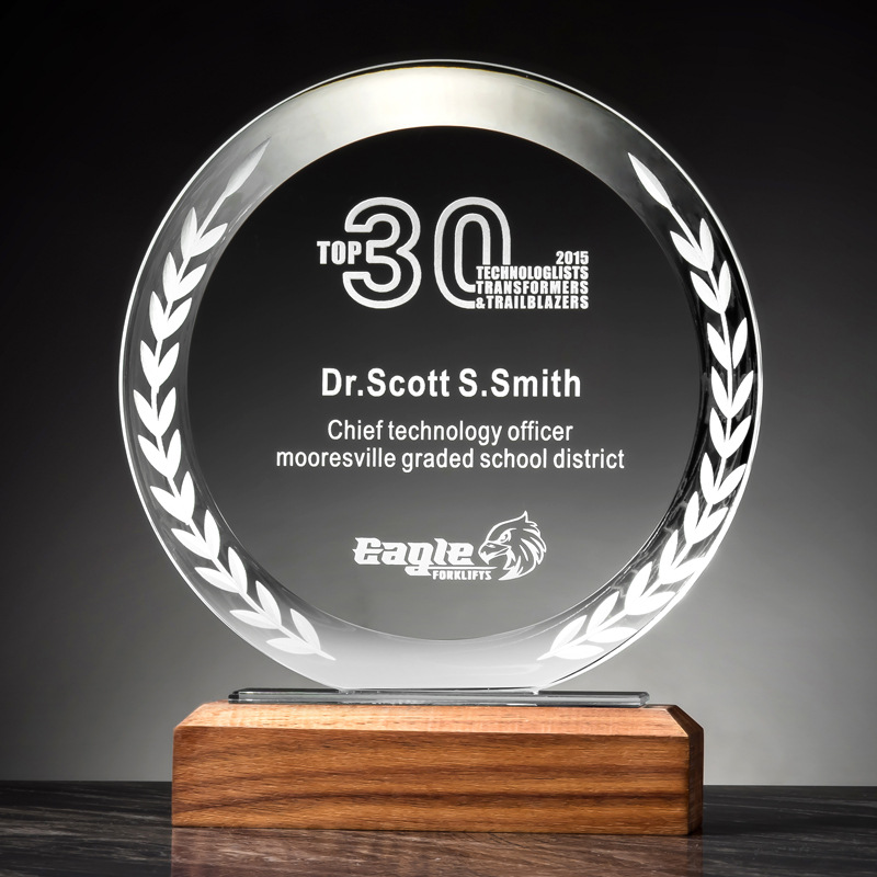 水晶奖杯高档奖牌创意授权牌亚克力玻璃员工纪念奖座制作