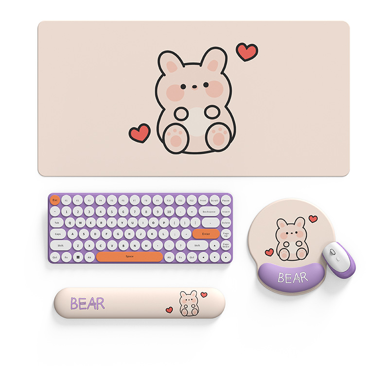 卡通护腕鼠标垫护腕兔年创意原创鼠标垫子女生办公硅胶键盘垫定制
