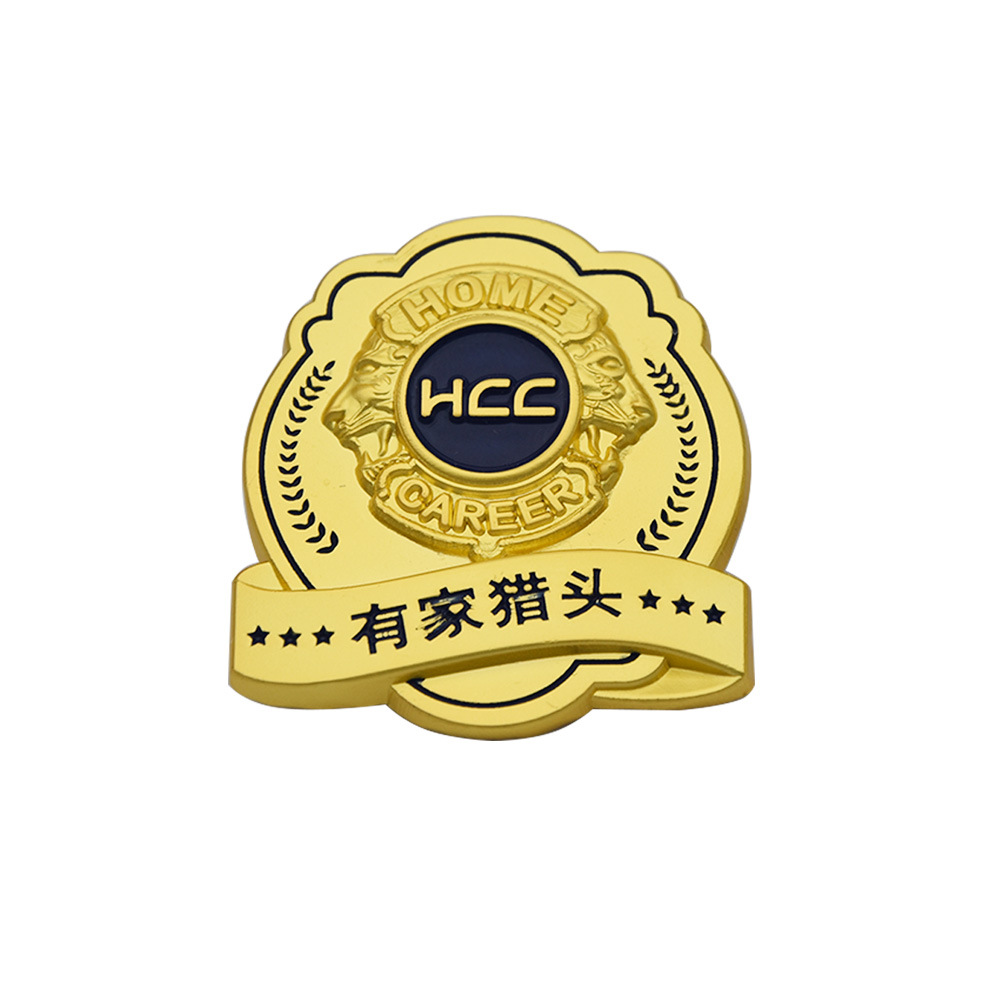 金属徽章胸针定制烤漆胸牌定做老虎奖章logo纪念胸章勋章制作