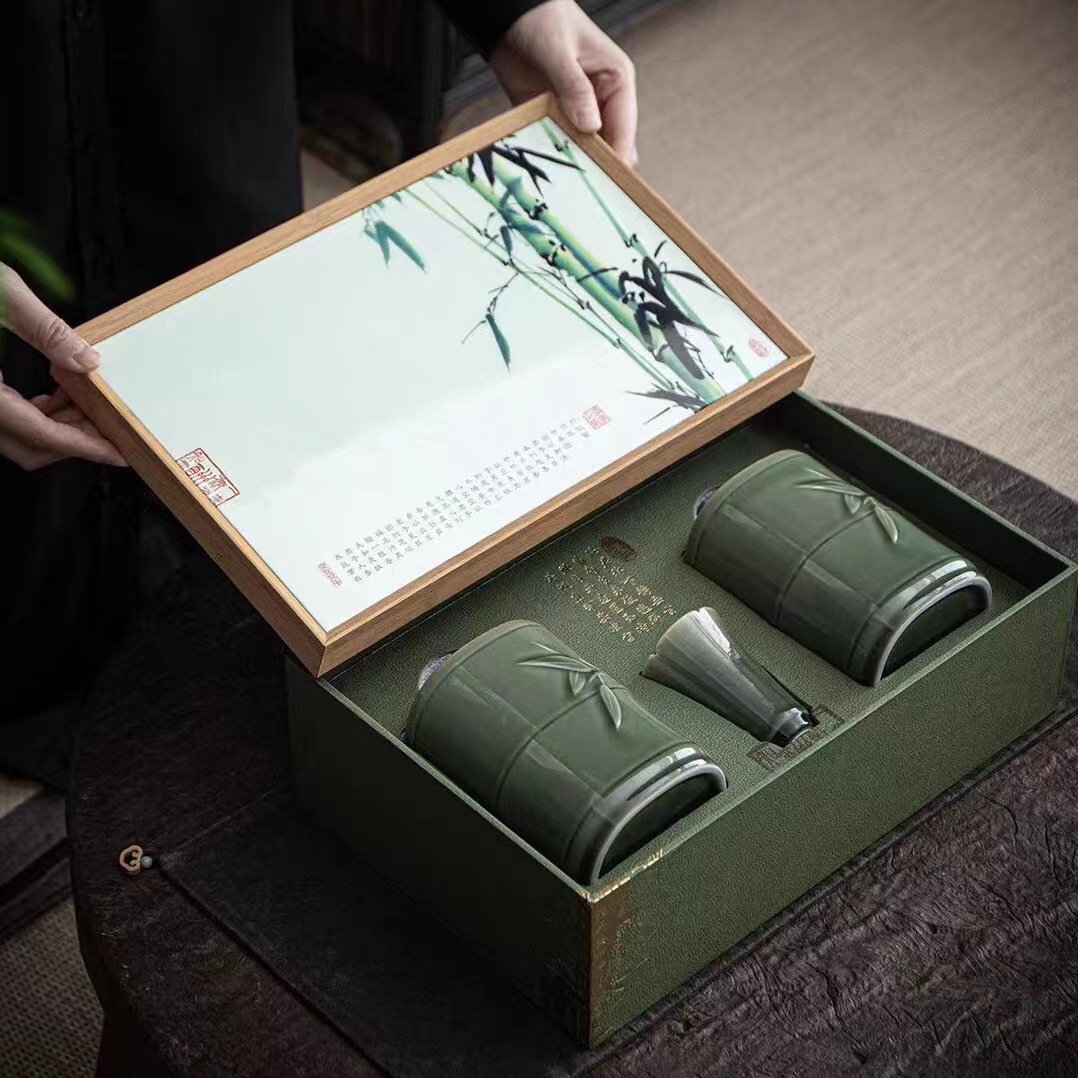 新款陶瓷茶叶罐礼盒装龙井绿茶碧螺春白茶茶叶包装盒礼盒空盒