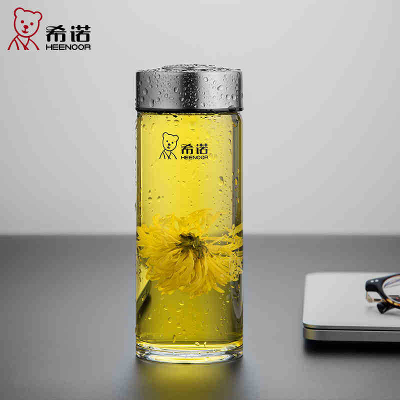 希諾單層玻璃杯6016簡約便攜車載泡茶杯水杯logo禮品杯刻字