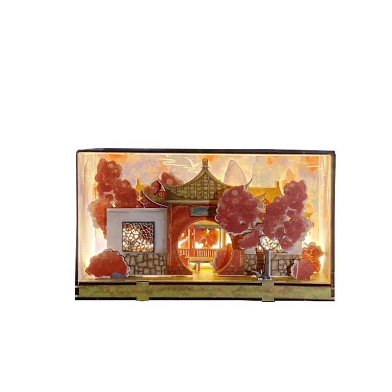 木質(zhì)小夜燈diy創(chuàng)意禮品中國風(fēng)中秋工藝品宮燈節(jié)日禮物室內(nèi)擺件