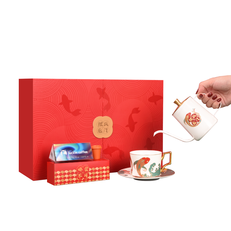 新年好礼鲤跃龙门陶瓷手冲咖啡礼盒套装