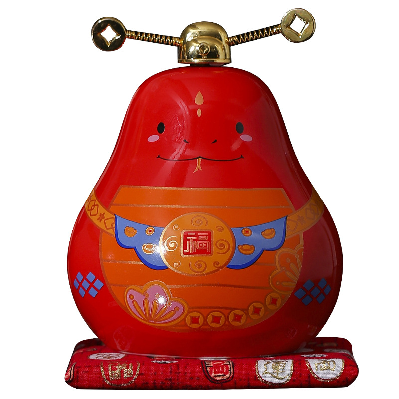 可爱蛇年礼物吉祥物陶瓷十二生肖摆件公司年会开门红送礼品印LOGO