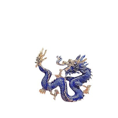 設計復古琺瑯彩龍胸針男西裝高檔高級感大衣別針毛衣配飾