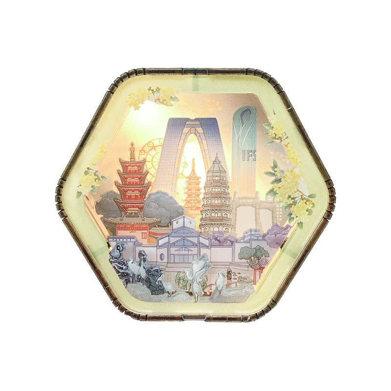 国潮文创木雕灯手工拼装桌面摆件创意3d小夜灯著名景区旅游纪念品