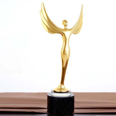 金屬獎杯奧斯卡天使小金人舞蹈比賽頒獎水晶禮品獎牌定制