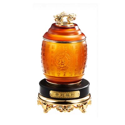 琉璃茶葉罐擺件書房辦公室裝飾品擺設(shè)送領(lǐng)導(dǎo)爸爸公司商務(wù)禮品定制