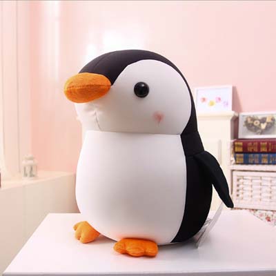 可爱萌企鹅 动物泡沫粒子软体儿童玩具企鹅公仔来图定制